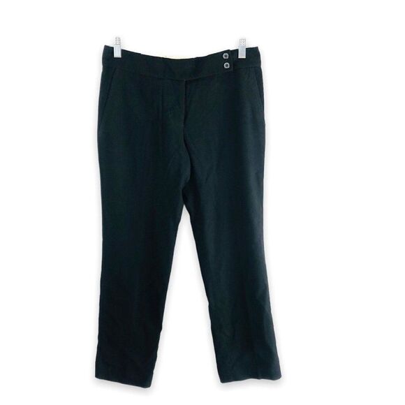 Anthropologie Elevenses Size 6 Black Slim Business Casual Crop Pant‎ - Picture 1 of 12